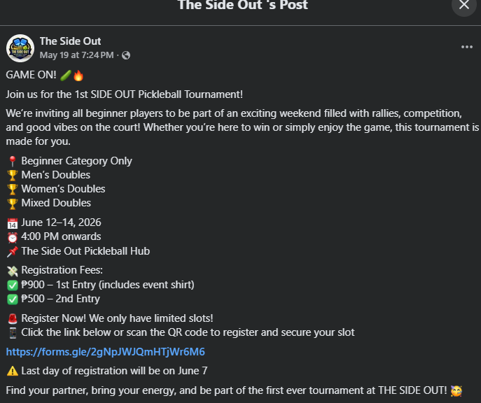 Tournament categories and brackets details